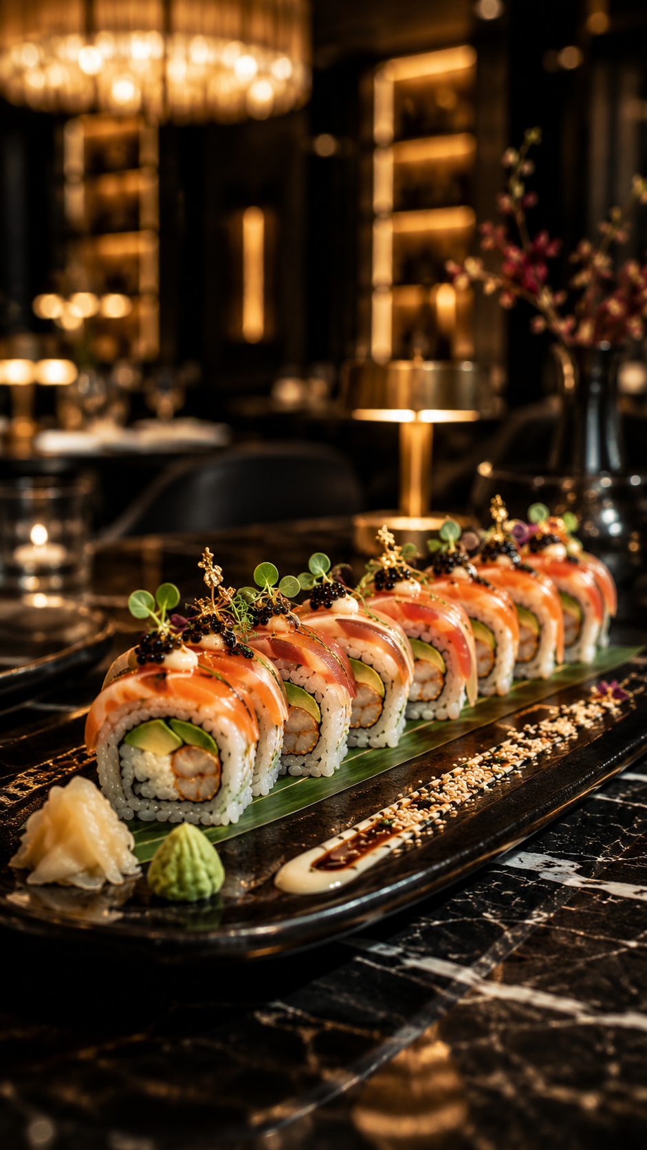 Plato de sushi en alta definición